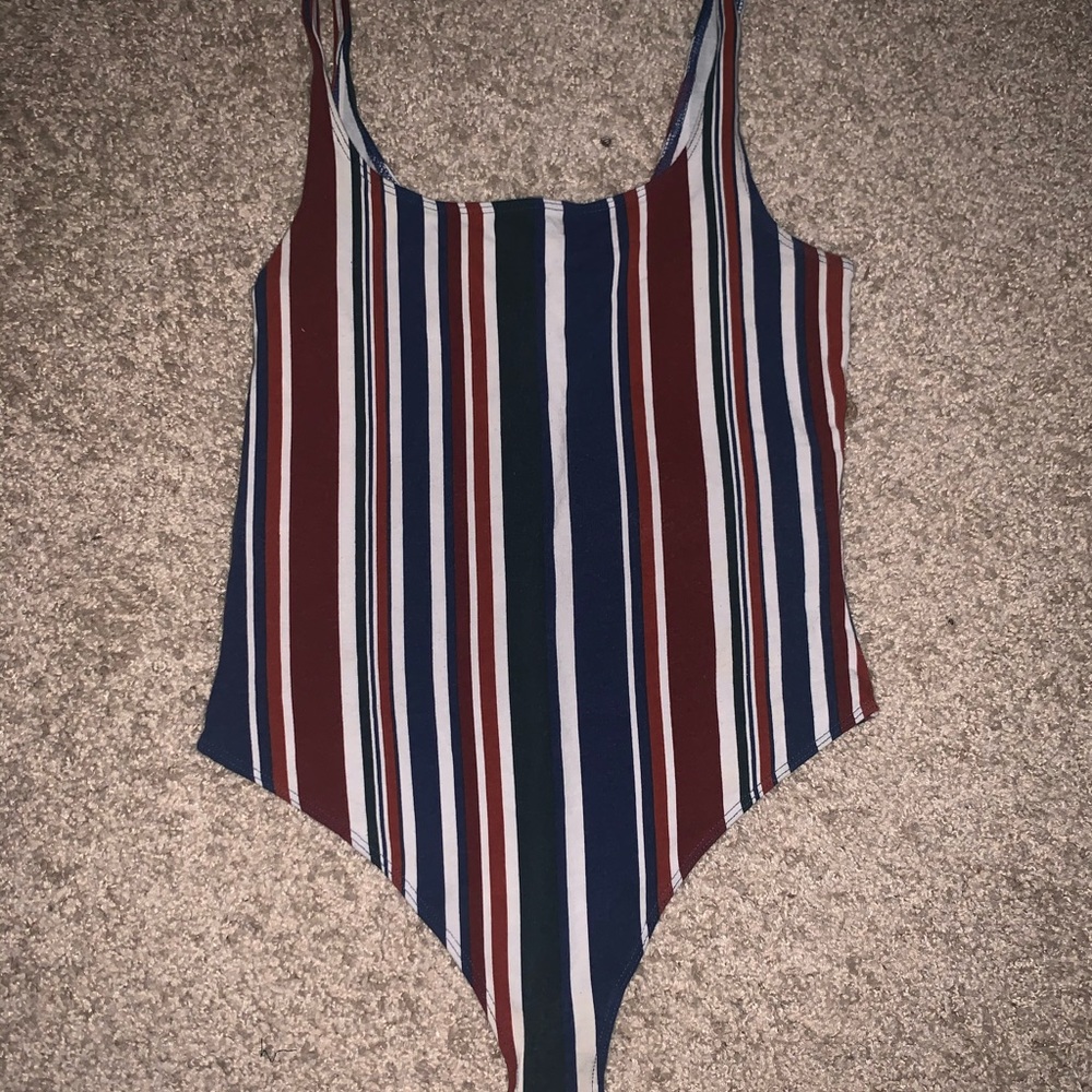 Striped body suit